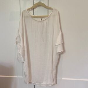 Blush White Flowing Women's Tunic